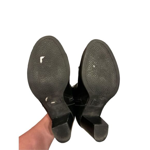 NEW Me too Arlo black chunky zip up heel boots sz 6.5 women’s biker edgy snakesk - Picture 6 of 7